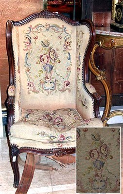 Lot 278 - Louis XV Style Mahogany Bergere a l'Oreilles...
