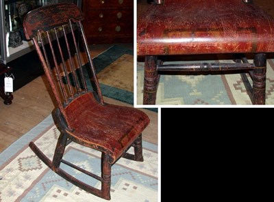 Lot 156 - American Painted Wood Rocking Chair