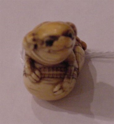 Lot 154 - Japanese Marine Ivory Netsuke of a Puppy and...