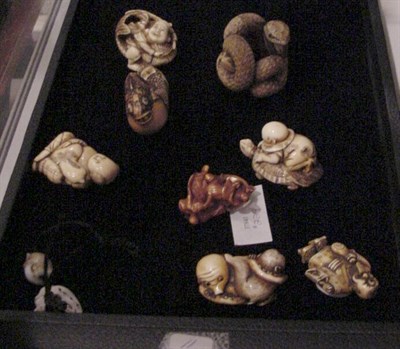Lot 151A - Group of Japanese Netsuke and Okimono...