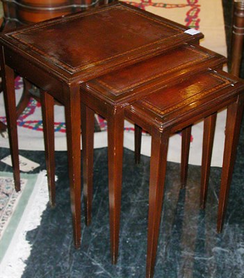 Lot 130 - Georgian Style Leather Inset Mahogany Nest of...