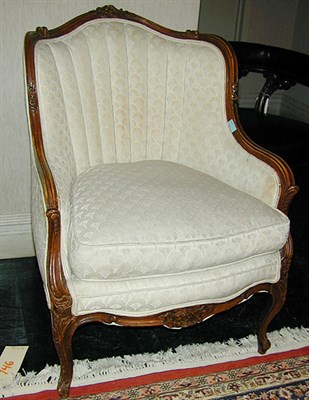 Lot 94 - Louis XV Style Upholstered Walnut Bergere