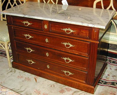 Lot 190 - Victorian Style Marble Top Mahogany Chest of...