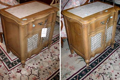 Lot 198 - Pair of Louis XV Style Marble Top Fruitwood...