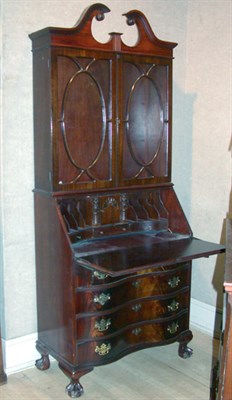 Lot 276 - Chippendale Style Mahogany Secretary Bookcase