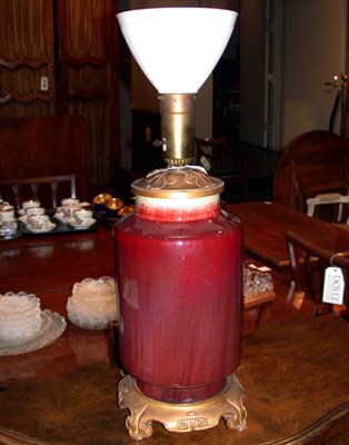 Lot 246 - Chinese Sang de Boeuf Pottery Lamp