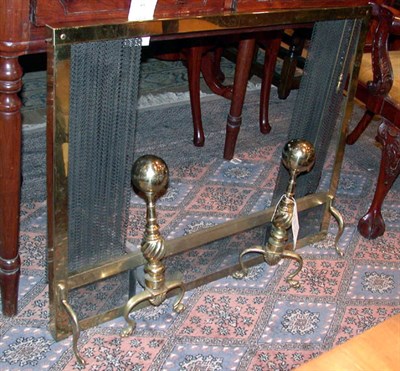 Lot 364 - Pair of Georgian Style Brass Andirons Together...