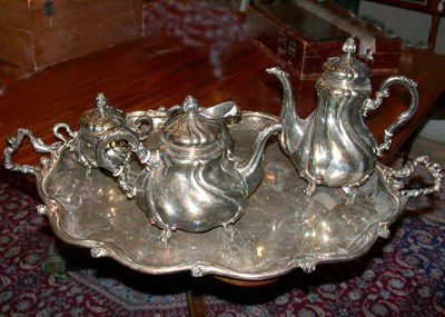 Lot 451 - Continental Silver Four-Piece Tea and Coffee...