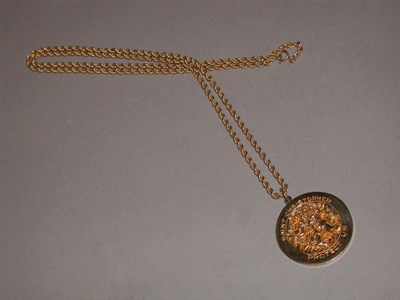 Lot 131 - Gold Rope Chain and Pendant 14 kt. yellow gold,...