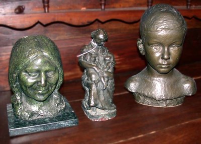 Lot 506 - Group of Three Patinated-Metal Sculptures