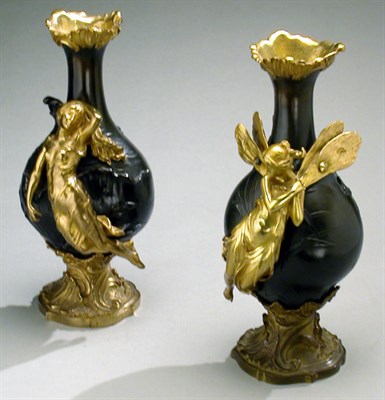 Lot 508 - Pair of Art Nouveau Gilt and Patinated-Bronze...