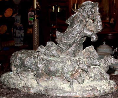 Lot 570 - Patinated-Bronze Sculpture of a Shepherd and...