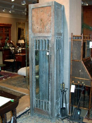 Lot 333 - Arts and Crafts Oak Tall Case Clock