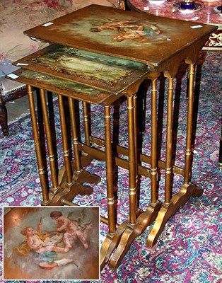 Lot 329 - Nest of Three Vernis Martin Style Gilt-Wood...