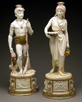 Lot 333 - Pair of English Porcelain Figures Depicitng a...