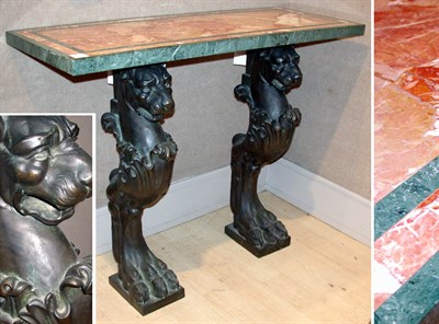 Lot 4347 - Regency Style Patinated-Bronze Console The...