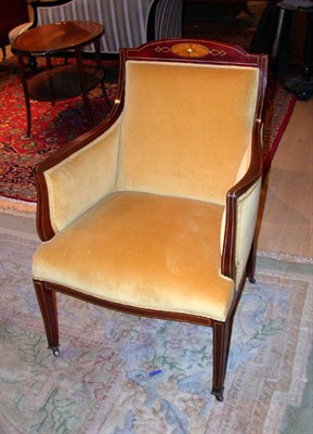 Lot 2541 - Neoclassical Style Inlaid Mahogany Armchair