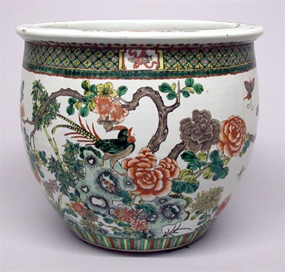 Lot 2176 - Chinese Porcelain Jardiniere Floral and bird...