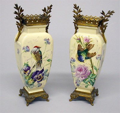 Lot 2617 - Pair of French Gilt-Metal Mounted Earthenware...