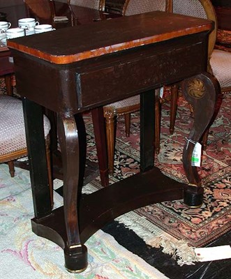 Lot 146 - Pair of Regency Style Faux Painted Tin Consoles