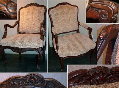 Lot 192 - Companion Pair of Louis XV Style Fruitwood...