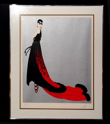 Lot 108 - Erte SPLENDEUR Color screenprint, 1974, signed...