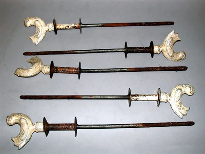 Lot 85 - Set of Five Painted Metal Hose Guides Each...