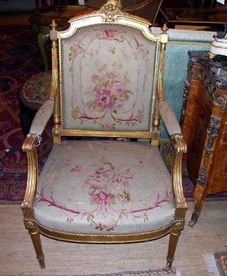 Lot 289 - Pair of Louis XVI Style Gilt-Wood Bergeres...
