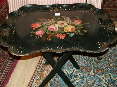 Lot 223 - Victorian Papier Mache Tray on Stand