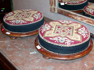 Lot 463 - Pair of Victorian Needlepoint Upholstered Stools