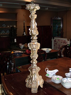 Lot 207 - Baroque Gilt-Wood Pricket Candlestick