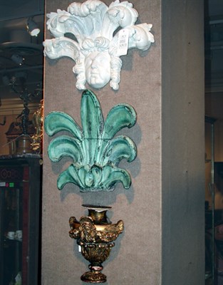 Lot 227 - Painted and Gilt Urn-Form Bracket Together...