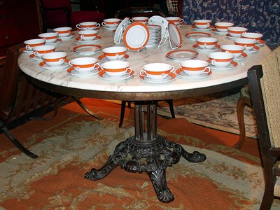 Lot 172 - Victorian Marble Top Wrought Iron Center Table