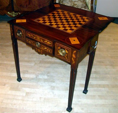 Lot 135 - Dutch Marquetry Inlaid Mahogany Lift Top Games...