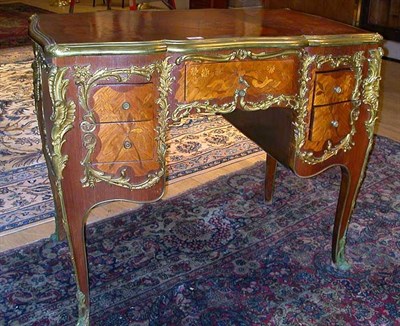 Lot 114 - Louis XV Style Bronze Mounted Kneehole Desk...