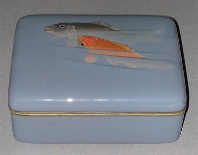 Lot 99 - Japanese Cloisonne Covered Box Depicting carp....