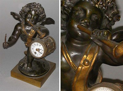 Lot 115 - Louis XVI Style Figural Bronze Clock Depicting...