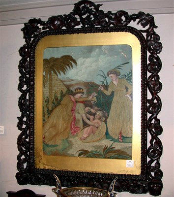 Lot 265 - Victorian Crewel Embroidered Panel In a...