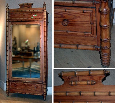 Lot 312 - Victorian Style Faux Bamboo Pine Armoire