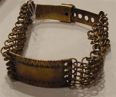 Lot 58 - Brass chain linked lockable dog collar. Late...