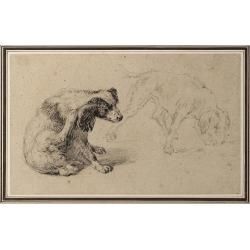 Lot 81 - Dutch School, circa 1700 TWO DOGS Pencil and...