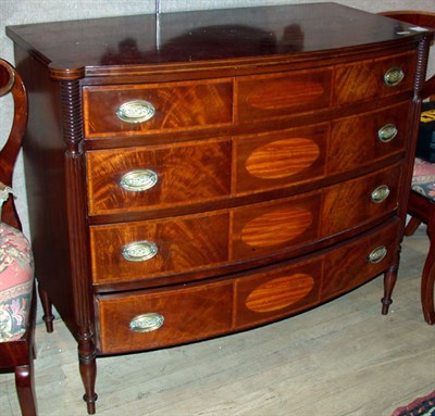 Lot 410 - Federal Style Mahogany Bow-Front Chest of Drawers