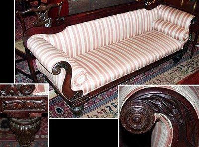 Lot 73 - Classical Mahogany Settee Boston, circa 1825...