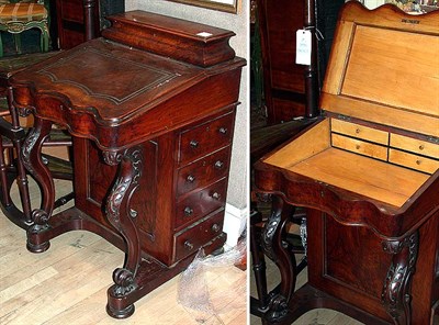 Lot 642 - Victorian Mahogany Davenport Height 34 inches,...