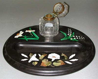 Lot 521 - Italian Pietra Dura Standish Of oval form,...