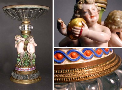 Lot 570 - German Porcelain Figural Compote Fitted with a...