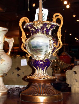 Lot 271 - Paris Porcelain Vase Mounted as a lamp. Height...