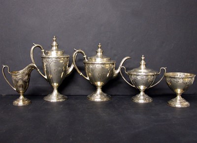Lot 473 - Sterling Silver Five-Piece Tea and Coffee...