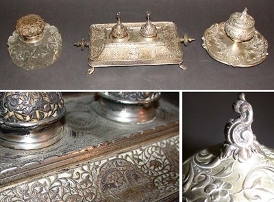 Lot 493 - Miscellaneous Group of Three Inkwells...