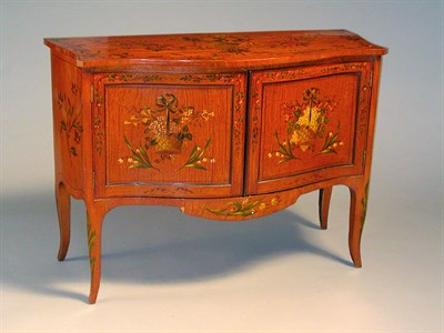 Lot 120 - Edwardian Painted Satinwood Side Cabinet The...